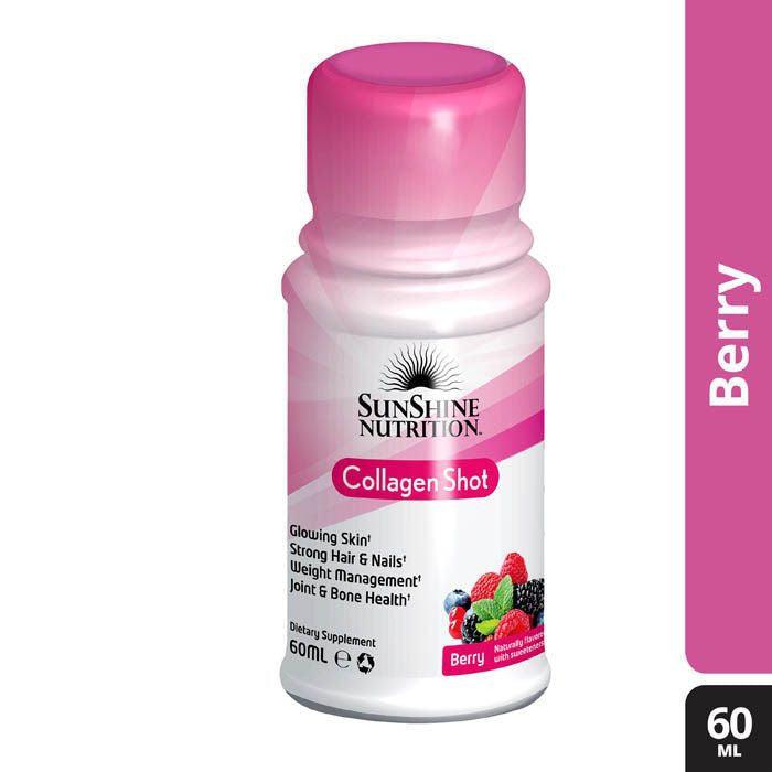 Sunshine Nutrition Collagen Shots Berry 60ml - Box Of 12 pieces - Wellness Shoppee