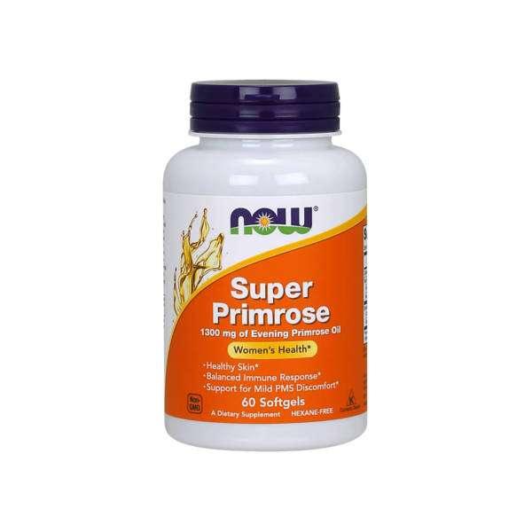 Now Super Primrose Oil 1300 Mg 60 Softgels - Wellness Shoppee