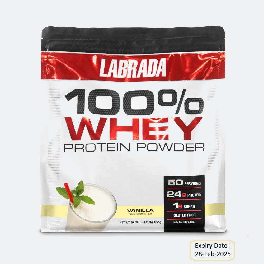 Labrada Nutrition 100% Whey Protein 50 Servings, Gluten Free 29g Protein
