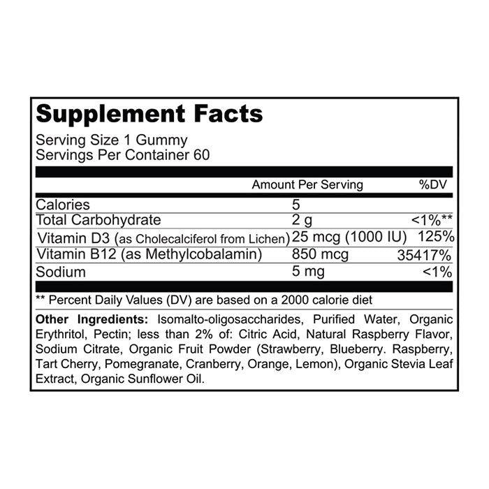 Sunshine Nutrition Good Gummies Vegan D3 and B12 Gummies 60's - Wellness Shoppee