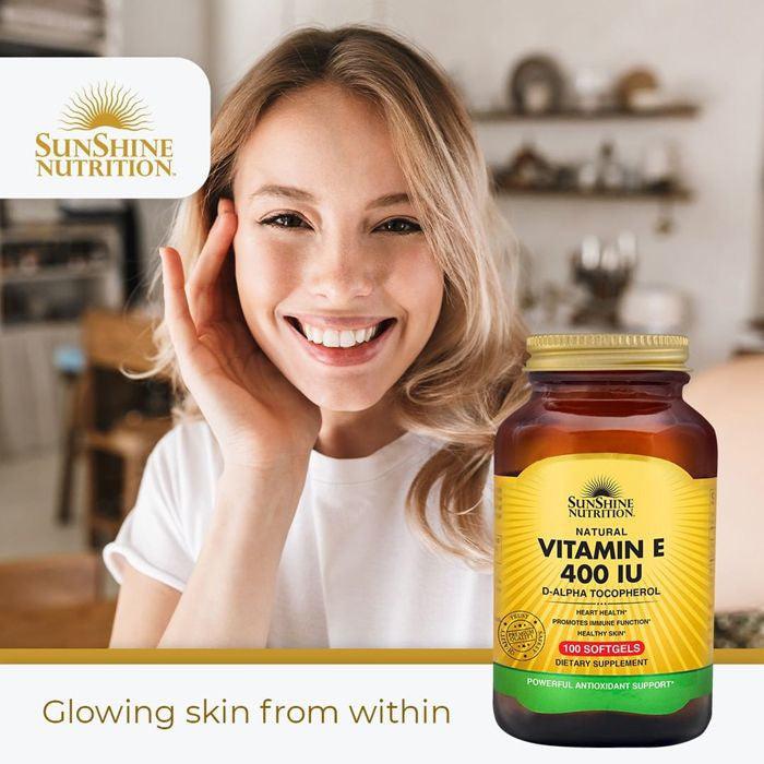 Sunshine Nutrition Natural Vitamin E 400 iu 100 Softgels - Wellness Shoppee