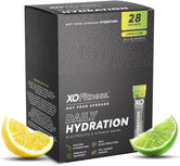 Xo Fitness Hydration Sachets | Key Electrolytes Sachets | Immunity Support with Essential Vitamins & Minerals | Lemon Lime (28 Count)