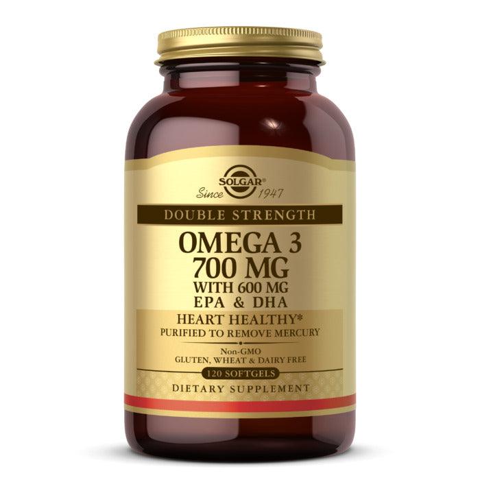 Solgar Double Strength Omega-3, 120 Softgels, 700 mg - Wellness Shoppee