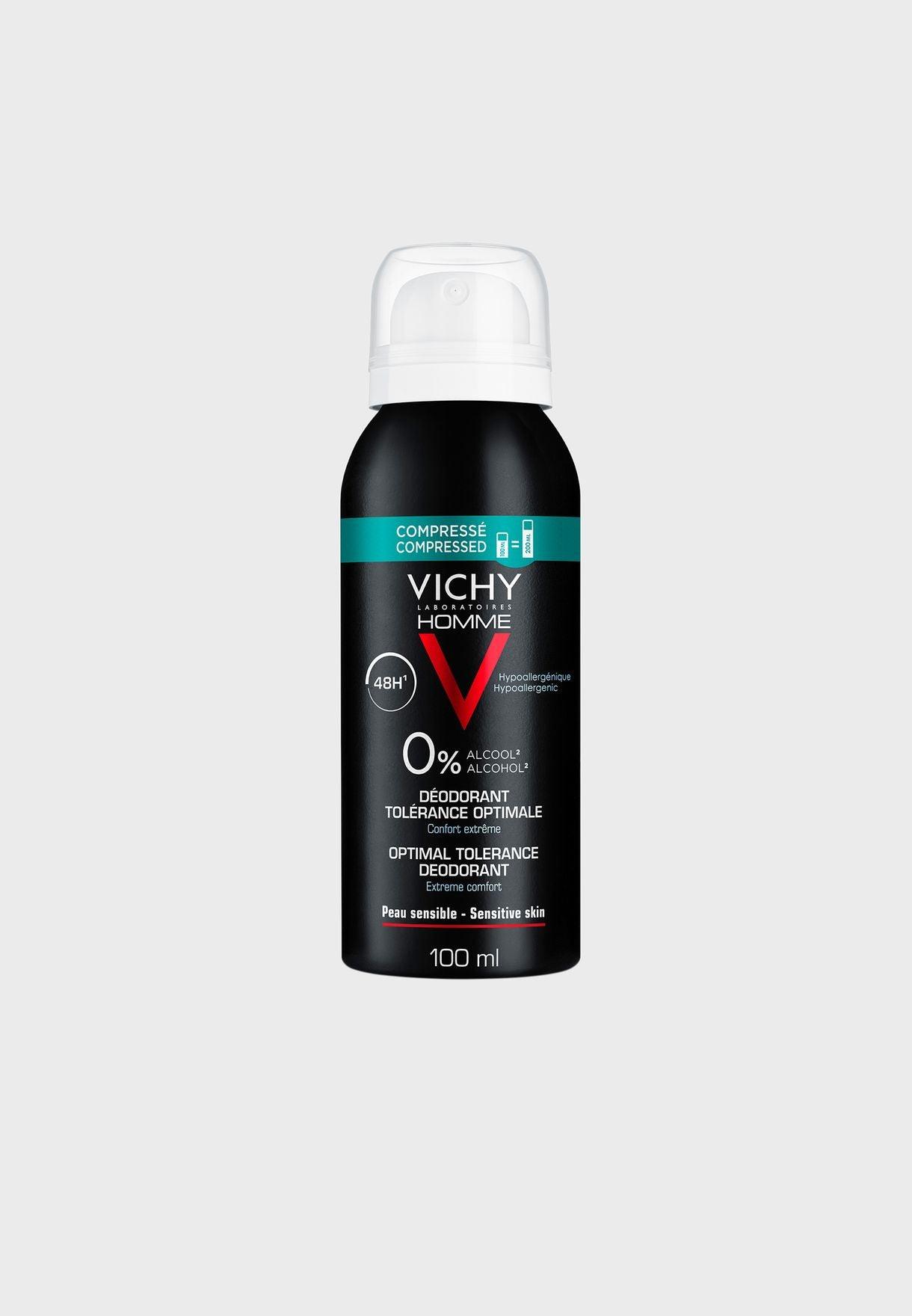 Vichy Homme 48HR Optimal Tolerance Deodorant Spray 100ML - Wellness Shoppee