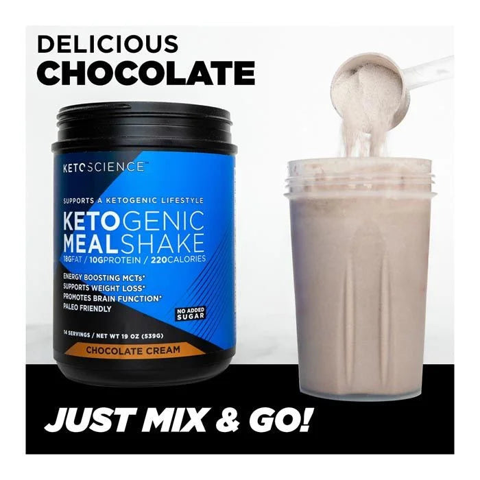 Ketoscience Ketogenic Meal Shake Natural Chocolate 14 Servings 539 g - Wellness Shoppee