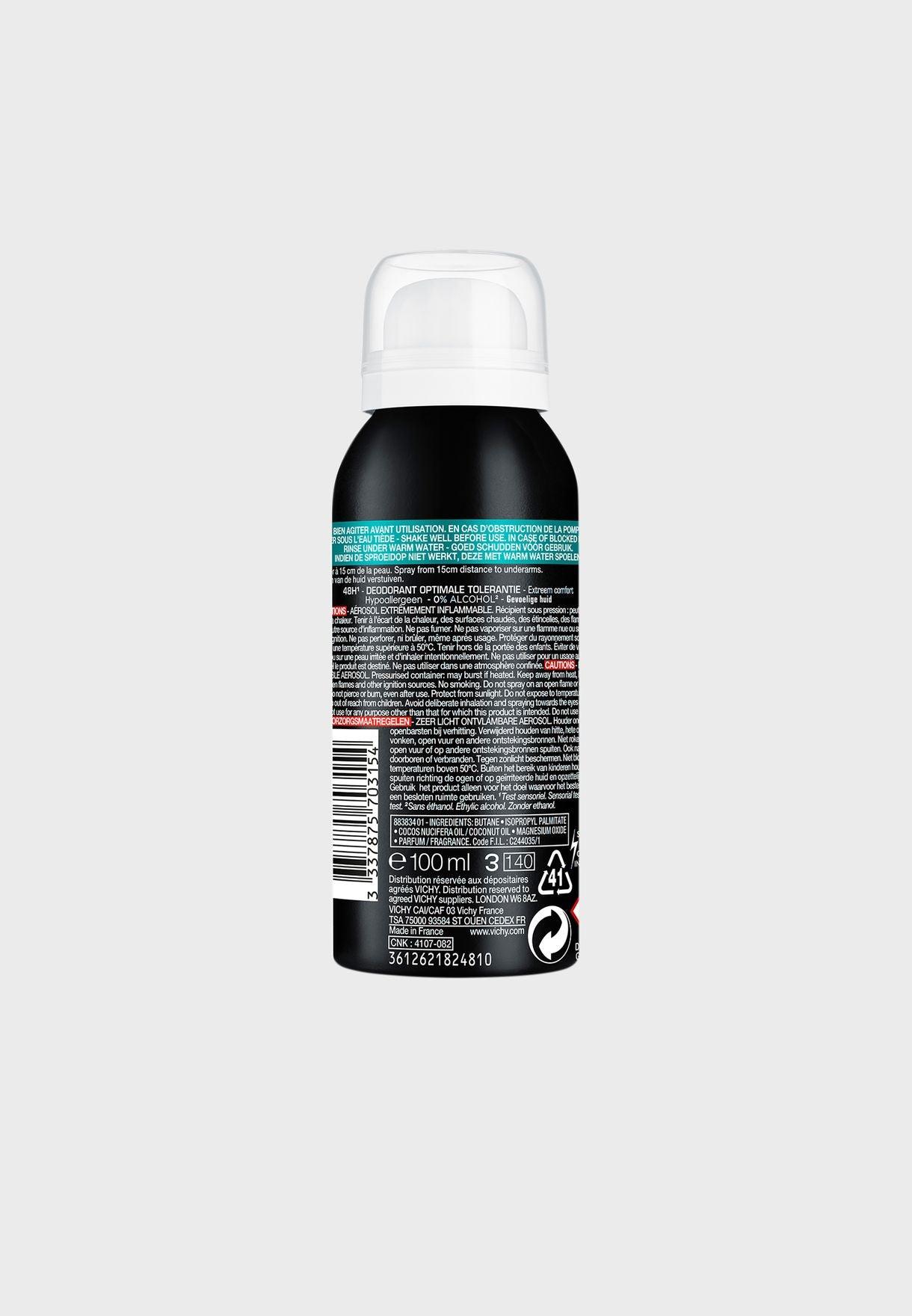 Vichy Homme 48HR Optimal Tolerance Deodorant Spray 100ML - Wellness Shoppee