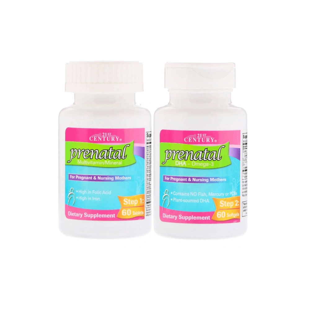 21st Century Prenatal Multivitamin/Mineral + DHA 60 tablets / 60 softgels 2 bottles - Wellness Shoppee