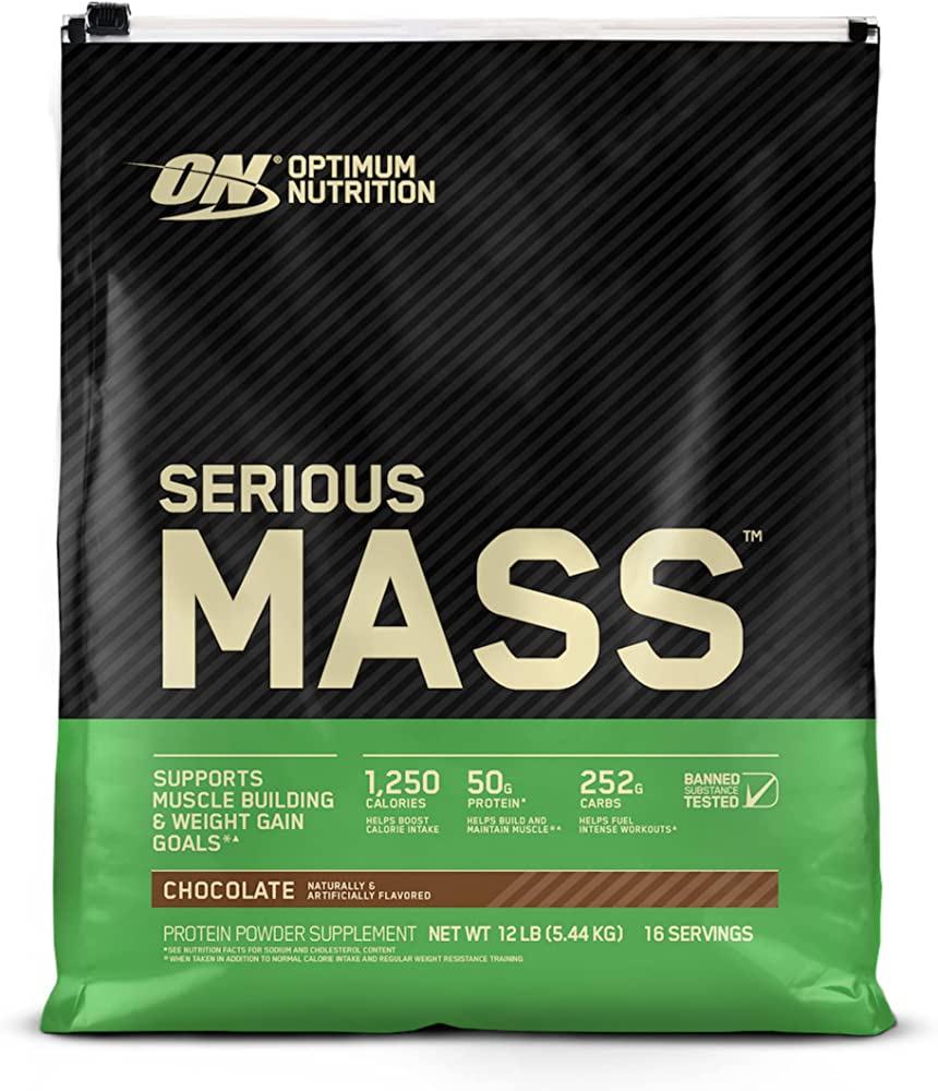 Optimum Nutrition Serious Mass Chocolate 12lbs - Wellness Shoppee