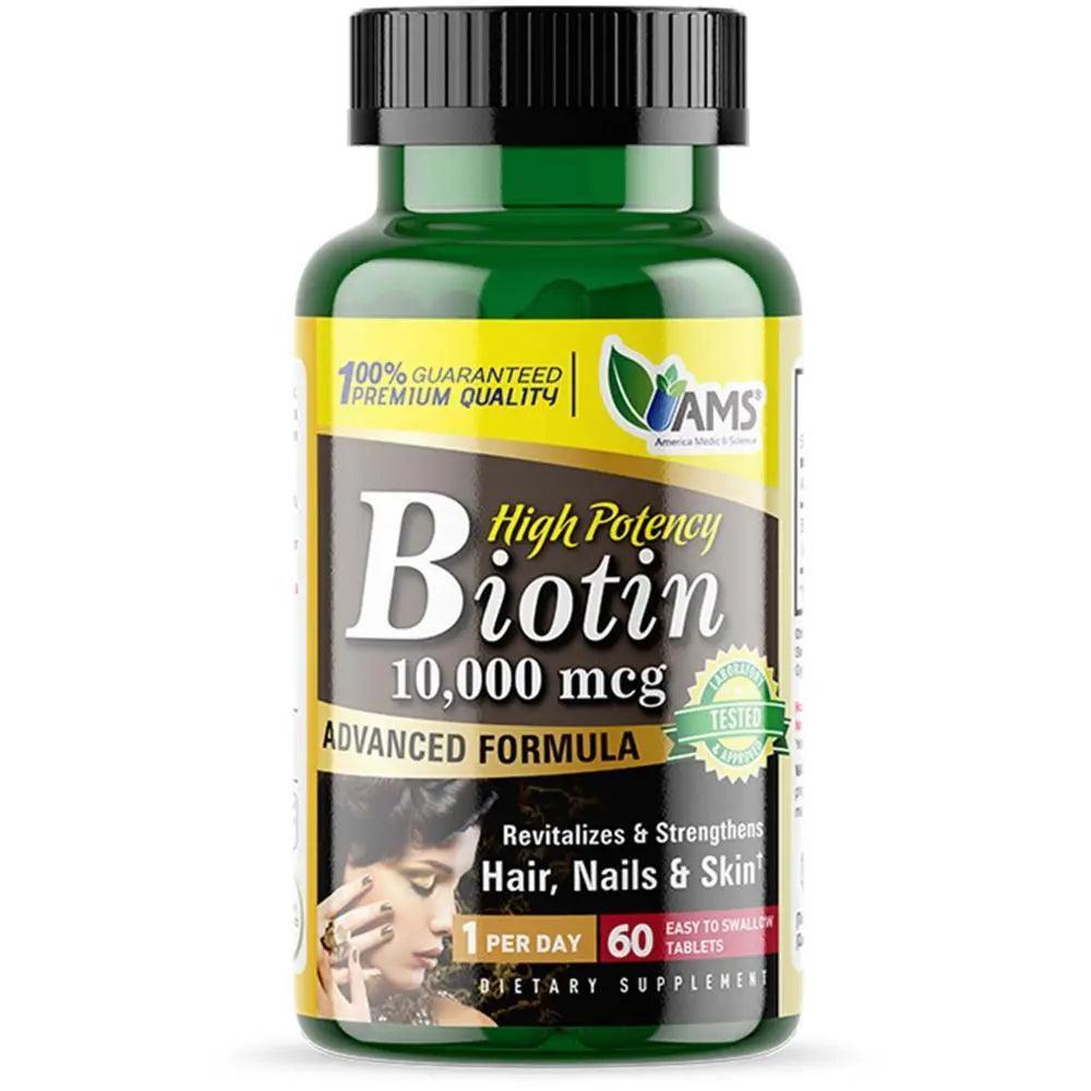 AMS Biotin 10,000mg Tab 60s - Wellness Shoppee