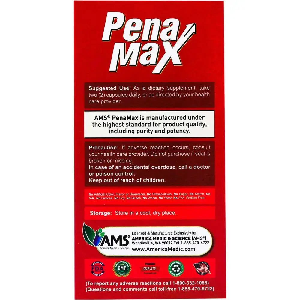 AMS PenaMax Male Performance Enhancer Capsules 60s - Wellness Shoppee