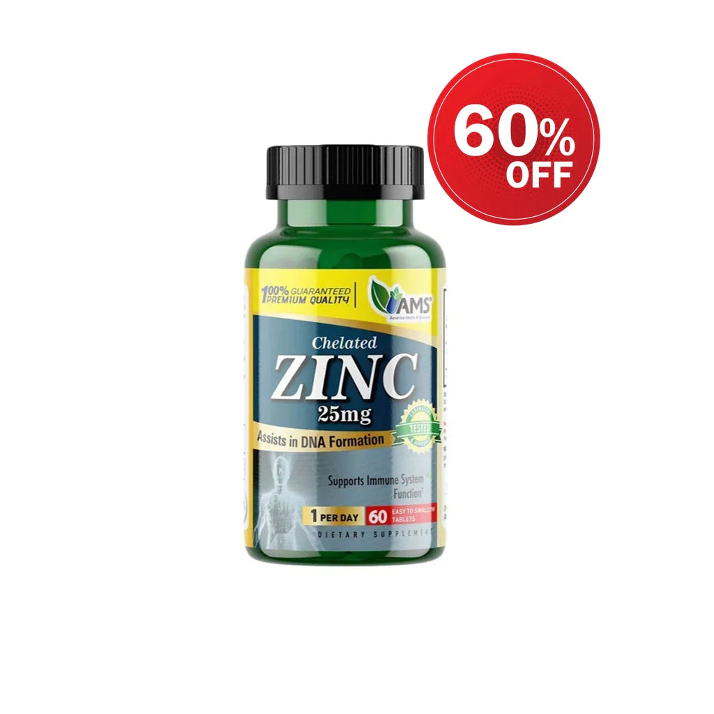 AMS Chelated Zinc 25 mg Tablets 60s - Wellness Shoppee