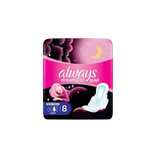 Always Cottony Soft Maxi Thick Night sanitary Count with wings 8 Count - Wellness Shoppee