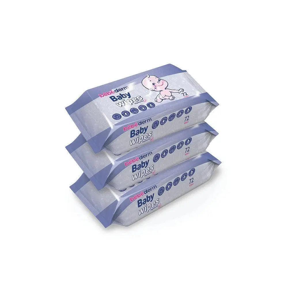 Bebederm Baby Wipes 3 X 72 Wipes - Fragrance - Nutrismart - Nutrismart UAE