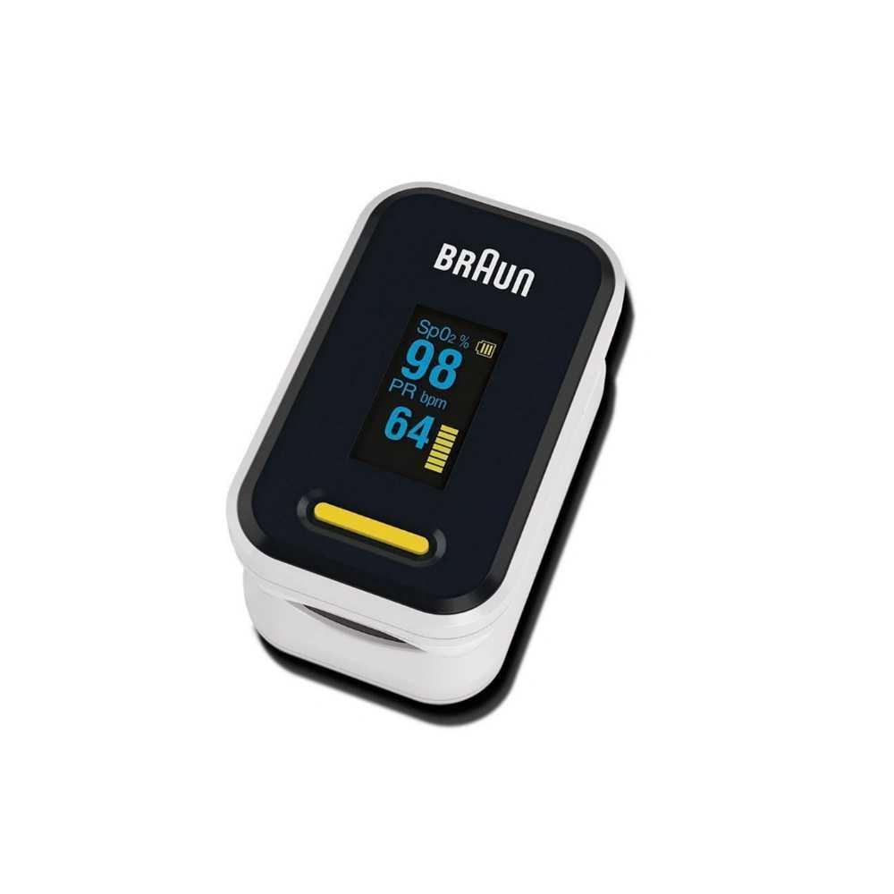 Braun Pulse Oximeter 1 SpO2 Heart Rate Blood Oxygen saturation PR Monitor - Wellness Shoppee