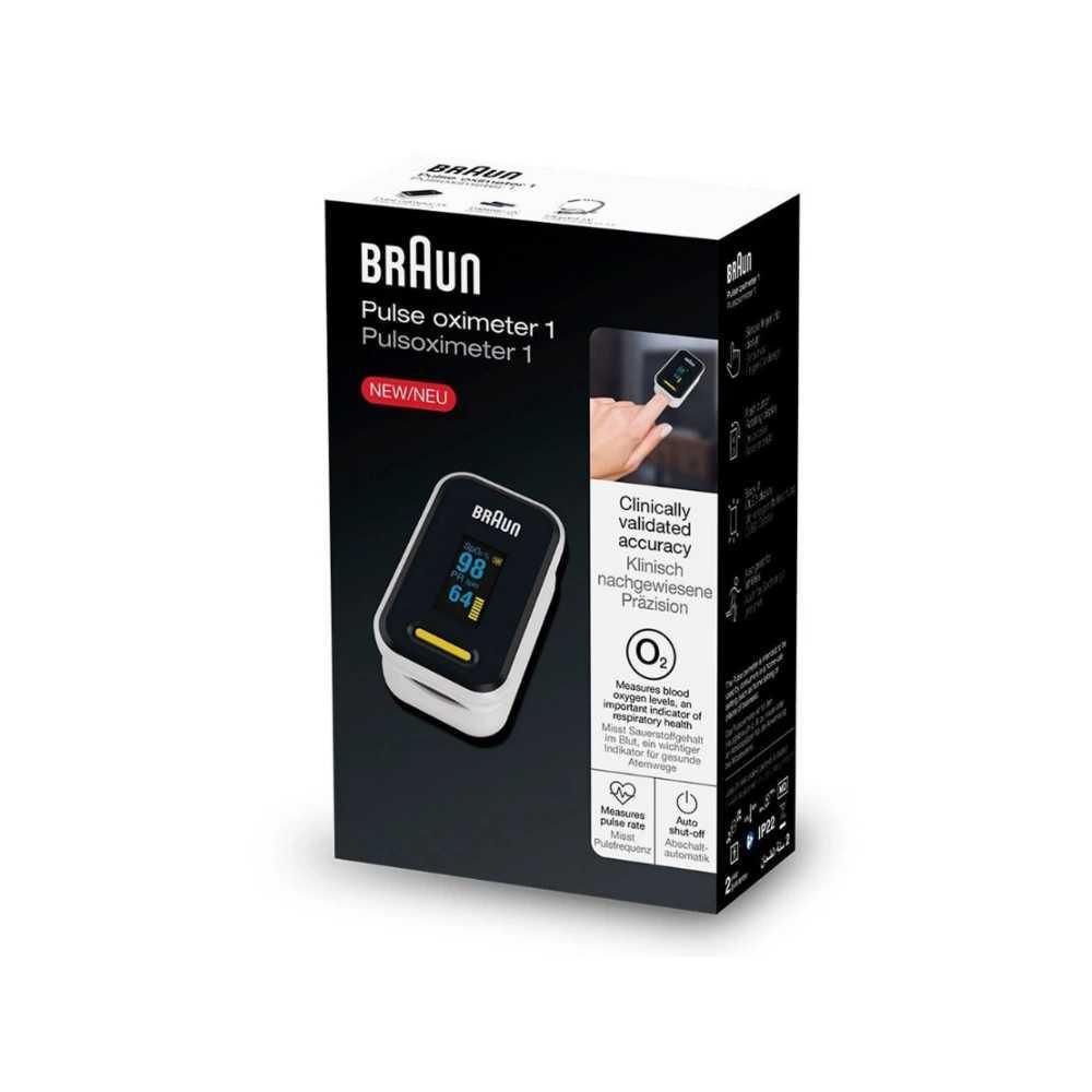 Braun Pulse Oximeter 1 SpO2 Heart Rate Blood Oxygen saturation PR Monitor - Wellness Shoppee