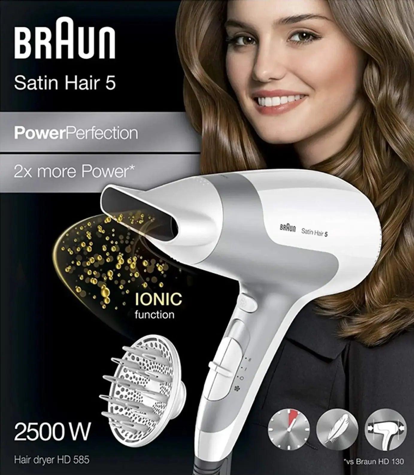 Braun Satin Hair 5 Power Perfection HD585 Hair Dryer 2500 Watts - Wellness Shoppee