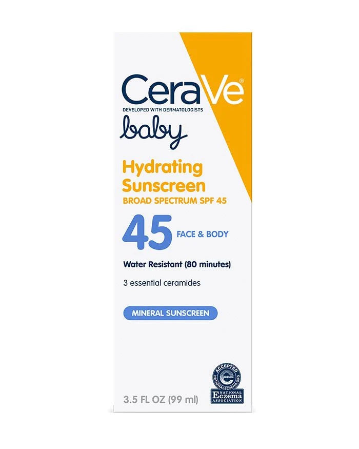 Cerave Baby Hydrating Sunscreen for Face & Body SPF 45 99ml - Wellness Shoppee