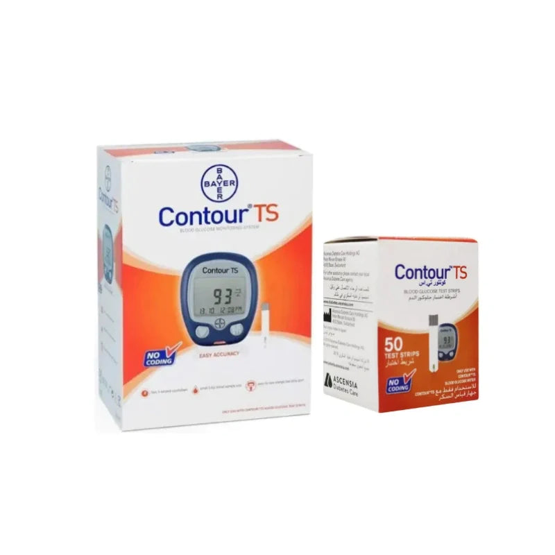 Contour TS Blood Glucose Monitor + Contour TS Blood Glucose Test Strips 50s. - Wellness Shoppee