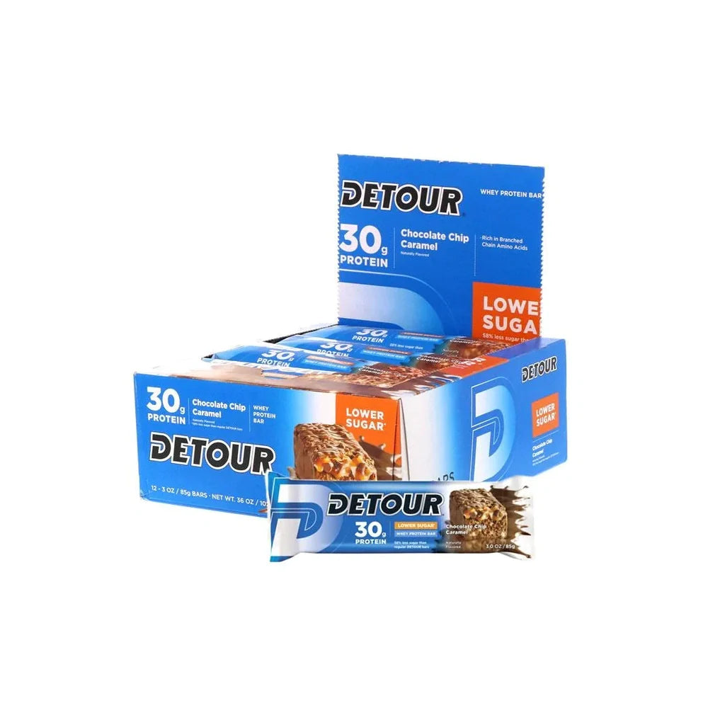 Detour Lower Sugar Chocolate chip Caramel 85 g - Box Of 12 Pieces - Wellness Shoppee