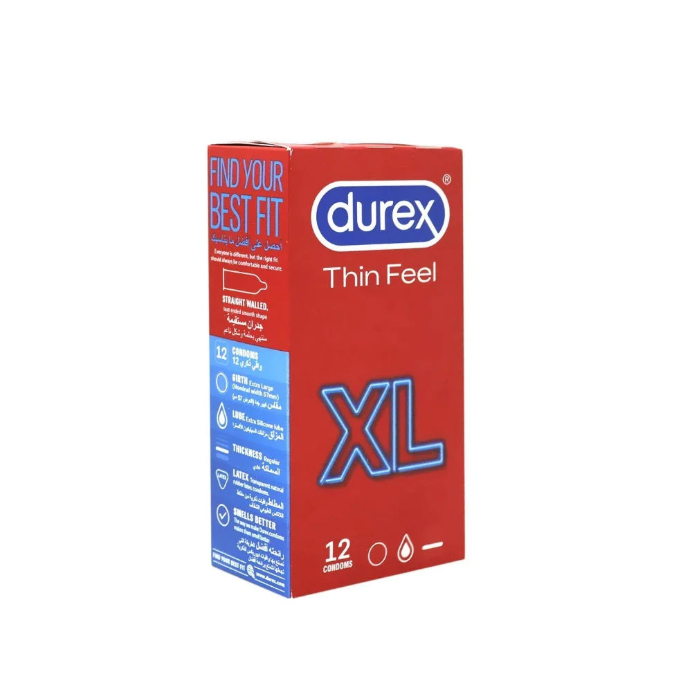 Durex Thin feel Condoms XL 12s - Wellness Shoppee