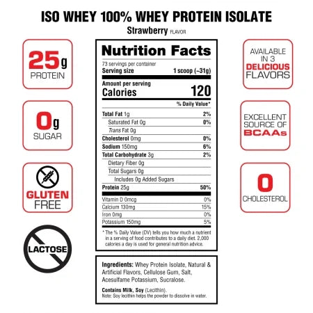 Labrada Iso Whey 100% Whey Protein Isolate Strawberry 5lbs - Wellness Shoppee