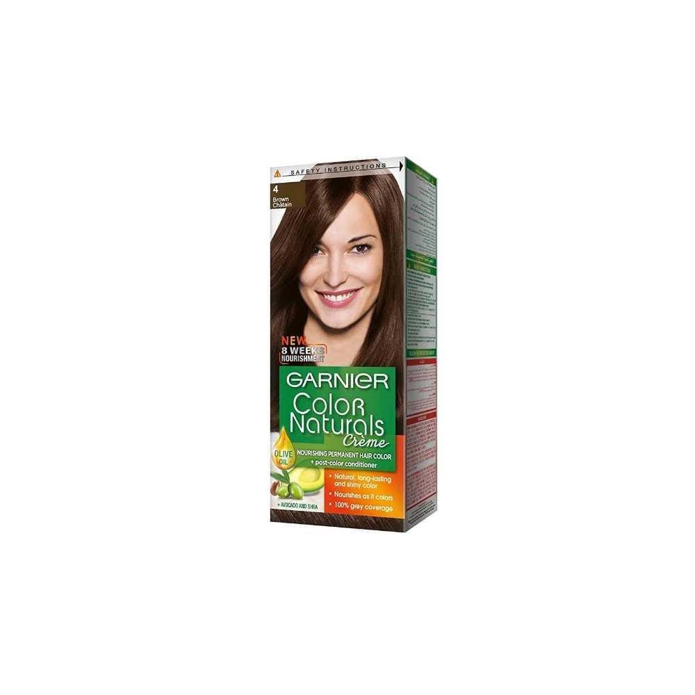 Garnier Colour Naturals Cream Nourishing Permanent Hair Colour 4 Brown 110ml - Wellness Shoppee