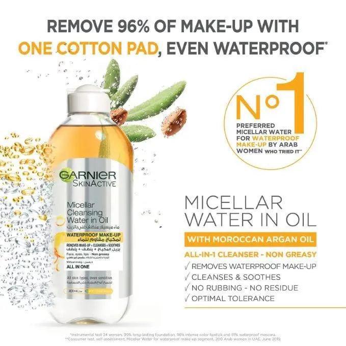 Garnier Skinactive Micellar Cleansing Water with Oil 400ml - Wellness Shoppee