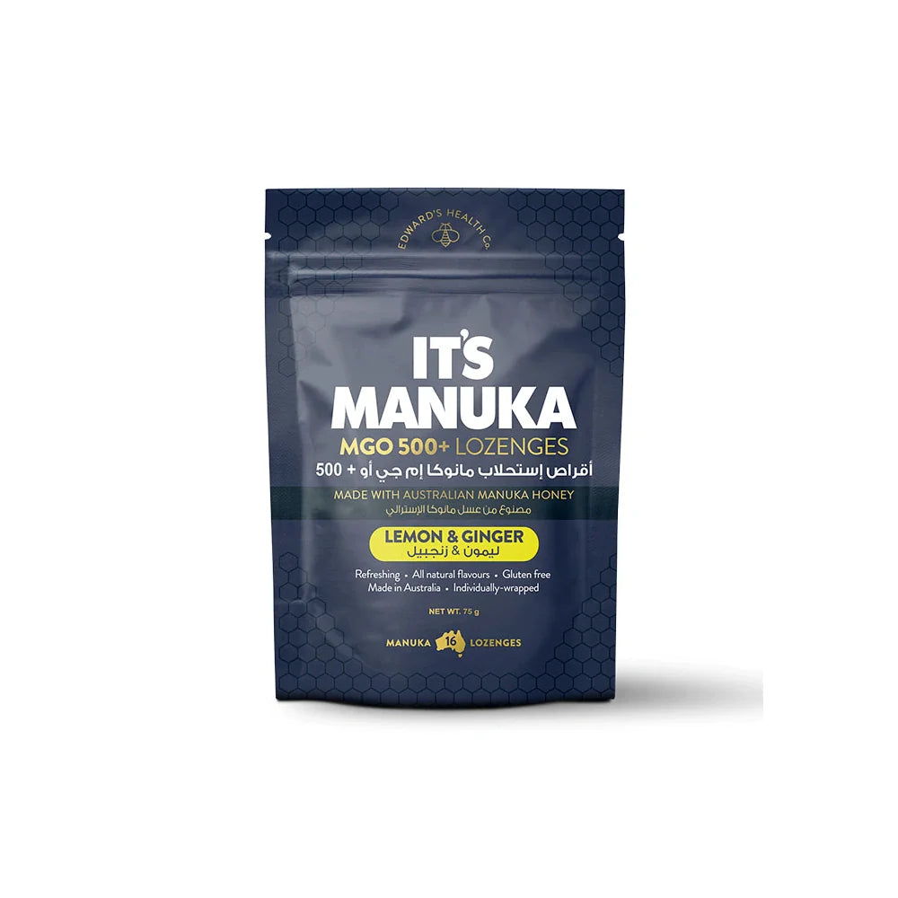 Its Manuka Mgo 500 + Lozenges Lemon & Ginger 16s - Wellness Shoppee