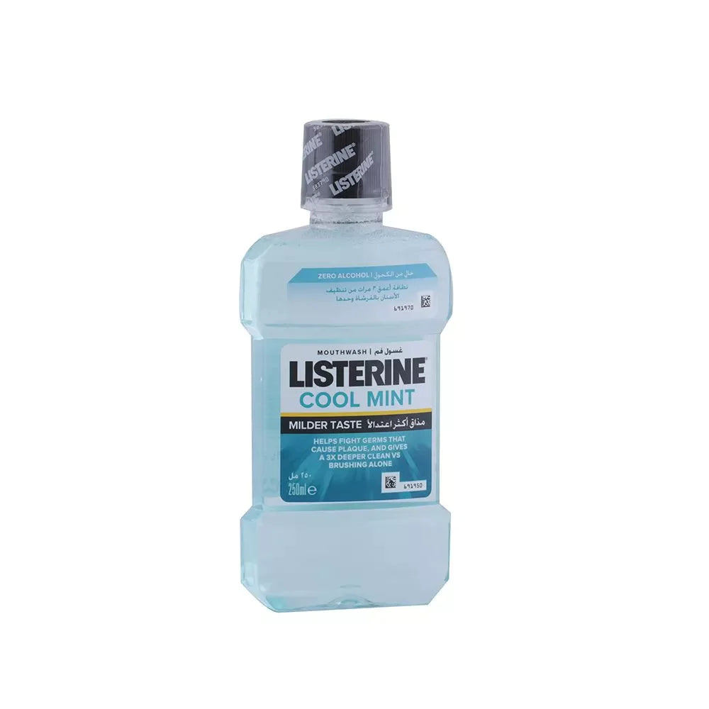 Listerine Zero Alcohol Cool Mint Milder Taste Mouthwash 250ml - Wellness Shoppee