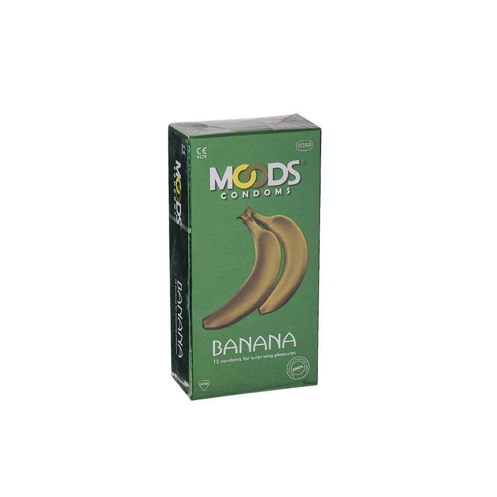 Moods Banana Condoms 12pcs - Wellness Shoppee