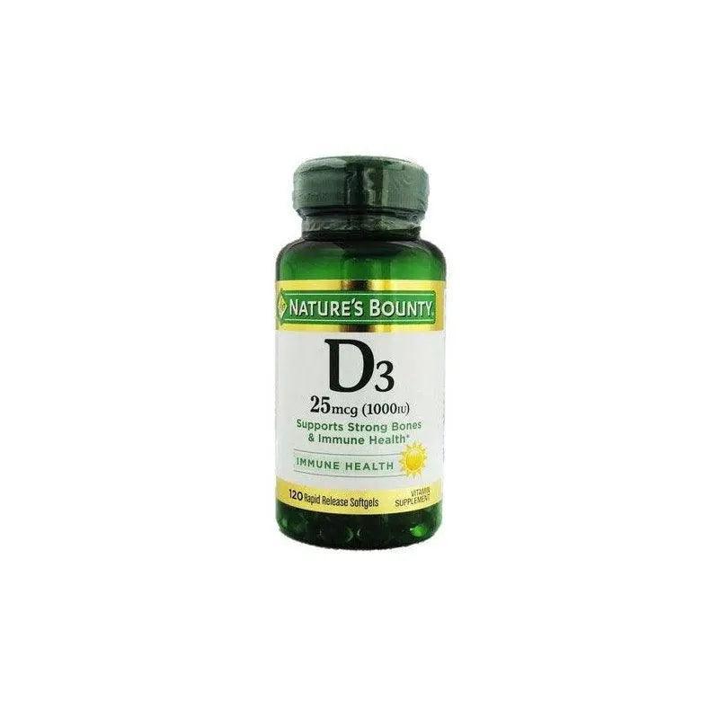 Nature's Bounty Vitamin D3 1000IU Softgels 120s - Wellness Shoppee
