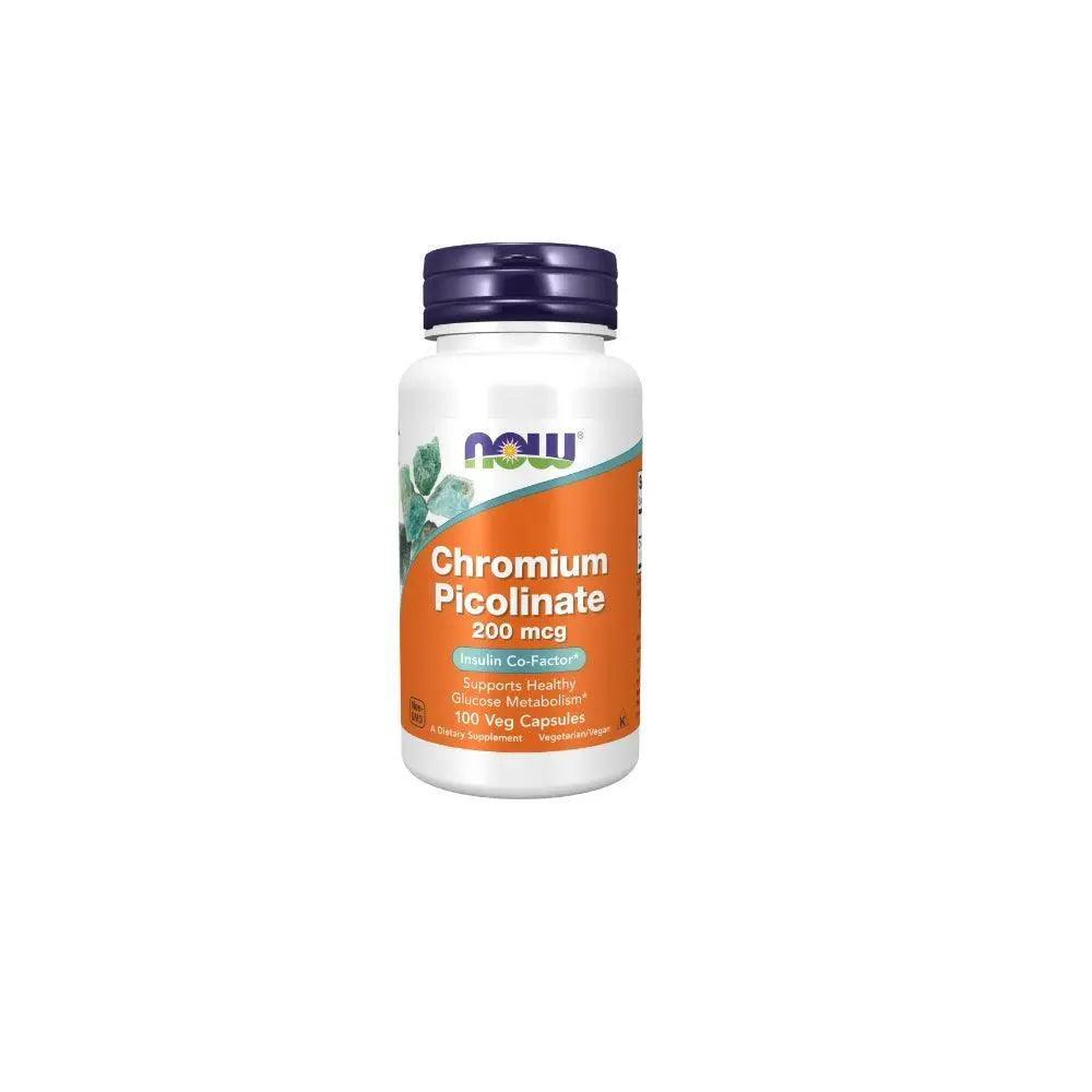 Now Chromium Picolinate 200mcg caps 100s - Wellness Shoppee