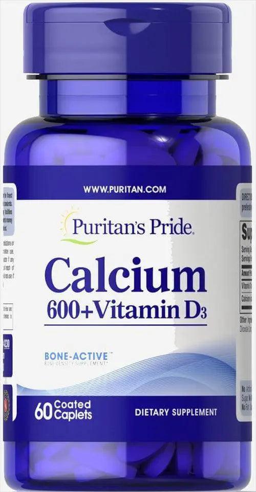 Puritan's Pride Calcium 600 Plus Vitamin D 60s - Wellness Shoppee