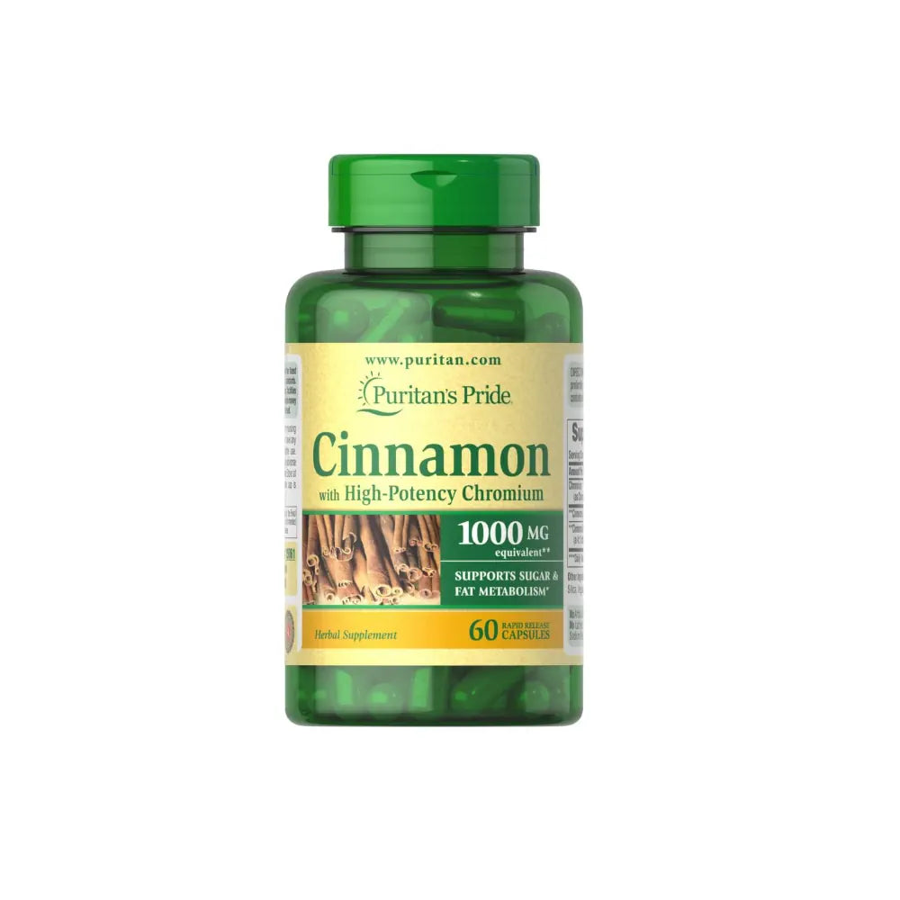 Puritan's Pride Cinnamon Complex with High Potency Chromium 60 Capsules - Wellness Shoppee