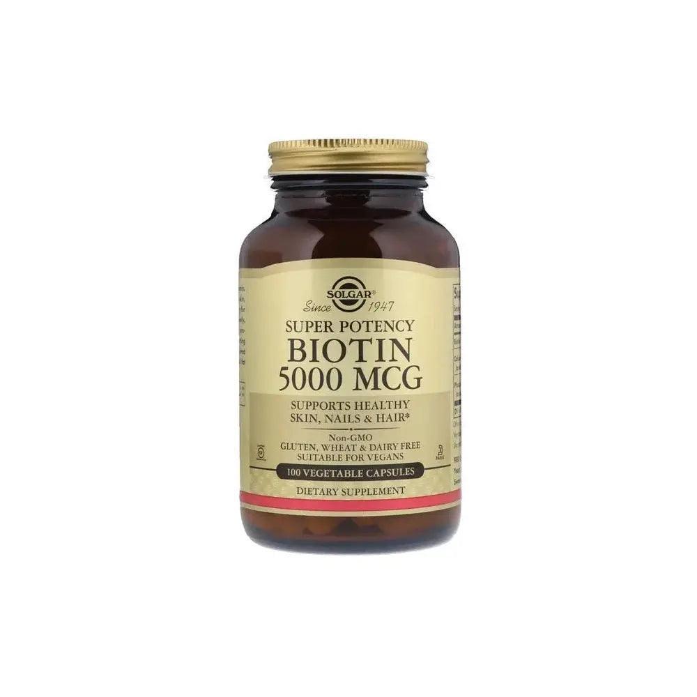 Solgar Biotin 5000mcg 100s - Wellness Shoppee