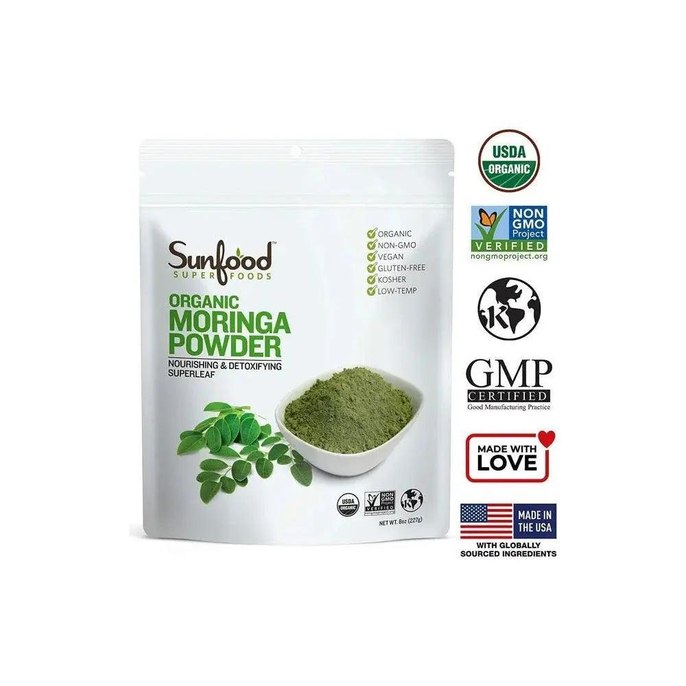 Sunfood Superfoods Moringa Leaf Powder Organic 8oz - Wellness Shoppee