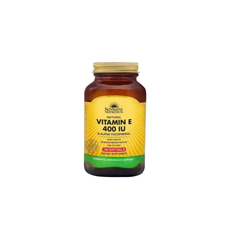 Sunshine Nutrition Natural Vitamin E 400 iu 100 Softgels - Wellness Shoppee