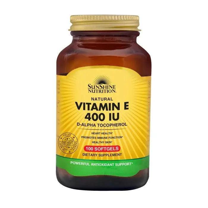 Sunshine Nutrition Natural Vitamin E 400 iu 100 Softgels - Wellness Shoppee