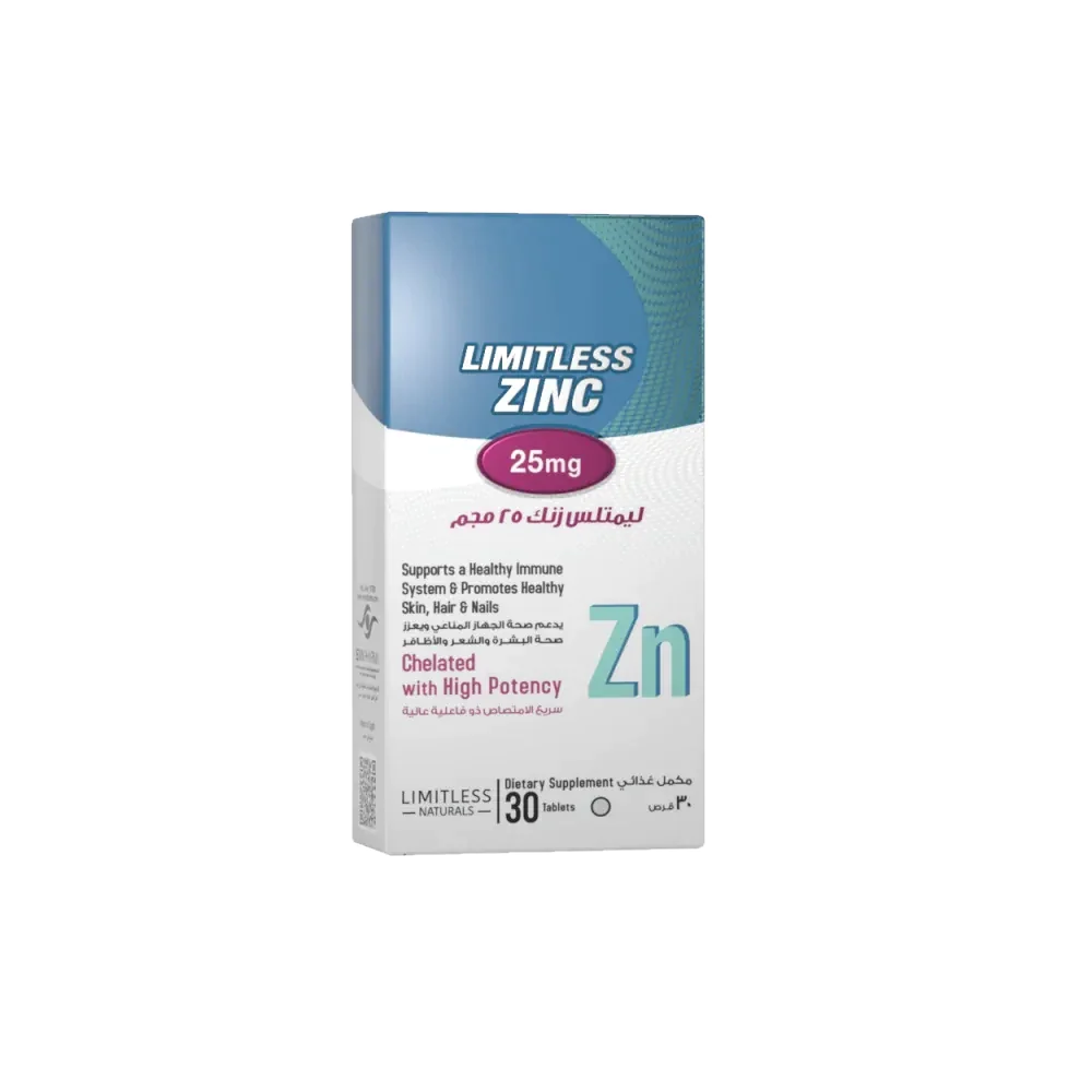 Limitless Zinc 25mg 30 Tablets - Wellness Shoppee