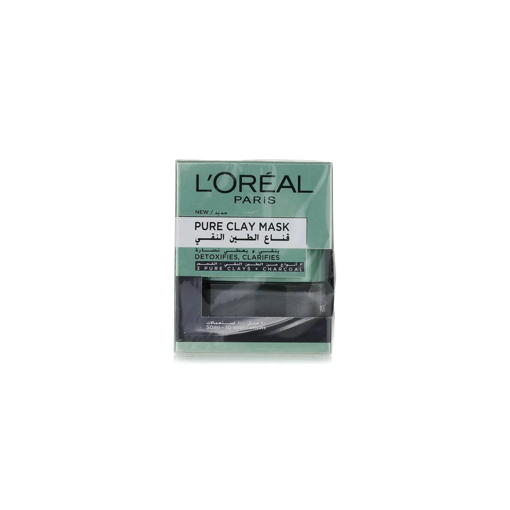 L'Oreal Paris Pure Clay black face mask with charcoal 50ml - Wellness Shoppee