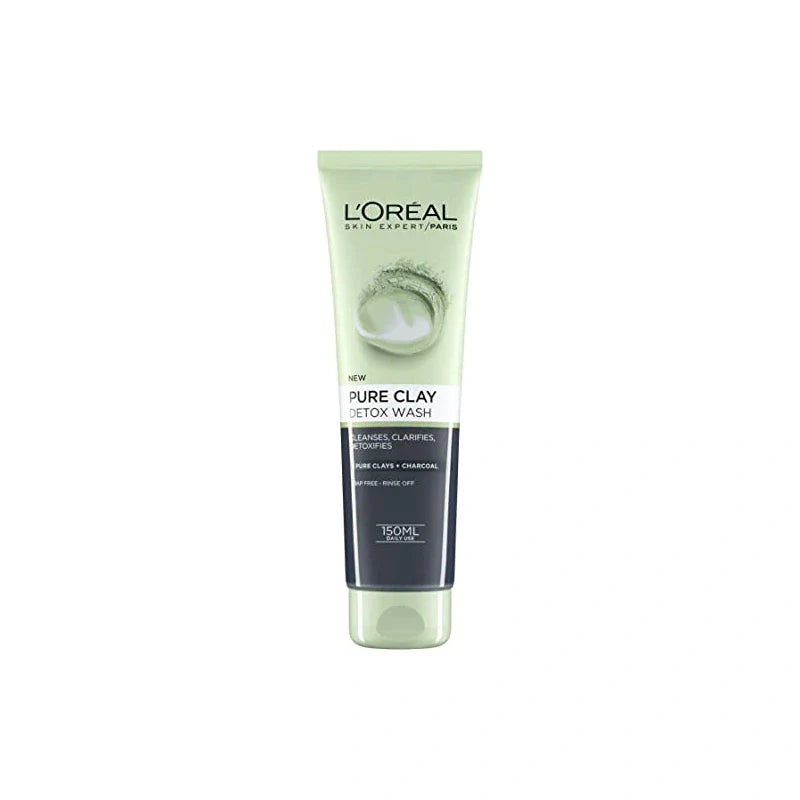 L'Oreal Paris Pure Clay Charcoal Detox Face Wash 150 ml - Wellness Shoppee