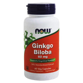 NOW - Ginkgo Biloba 60 mg 60 Veg Capsules - Wellness Shoppee