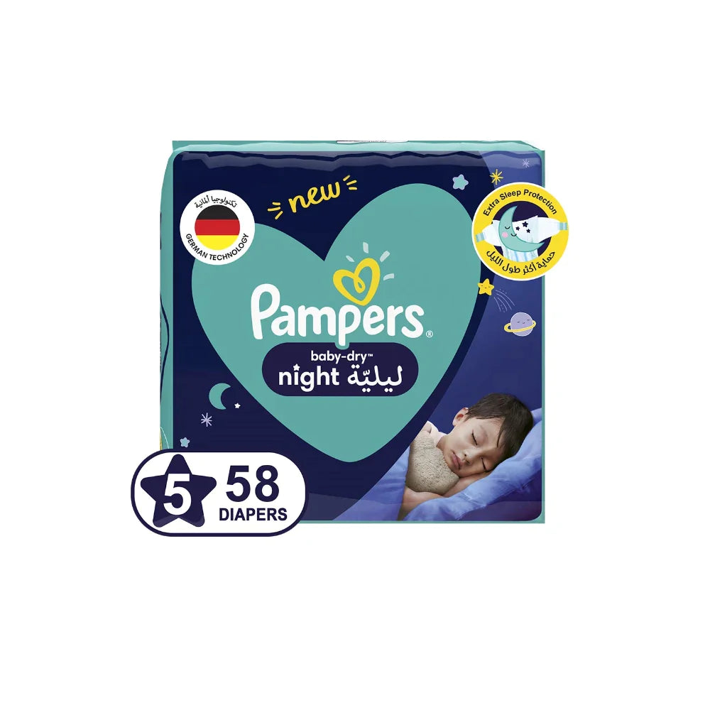 Pampers Baby Dry Night Diaper Size 5, 12-17kg 58 Diapers - Wellness Shoppee