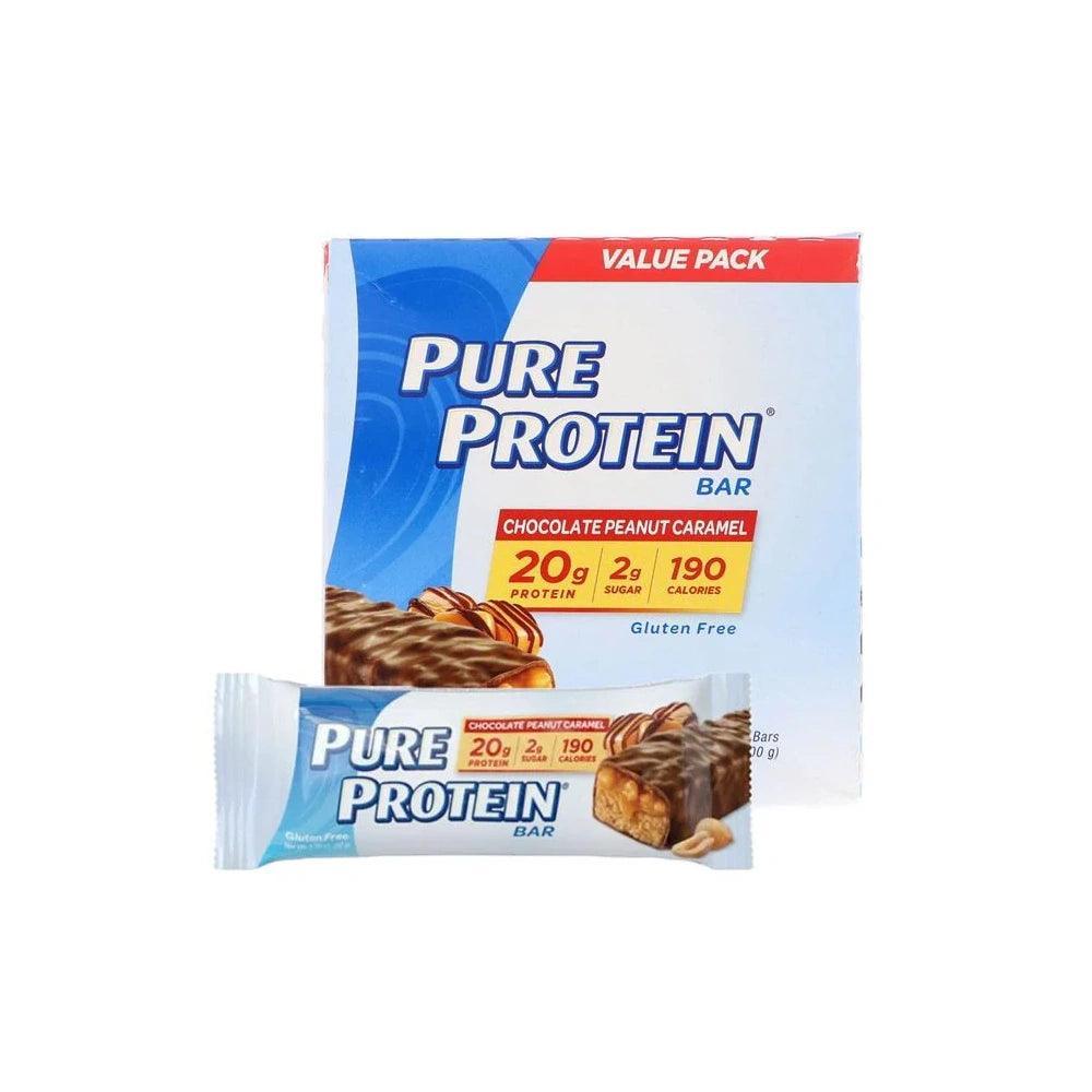 Pure Protein Chocolate Peanut caramel 50 g - Box of 6 pieces - Wellness Shoppee