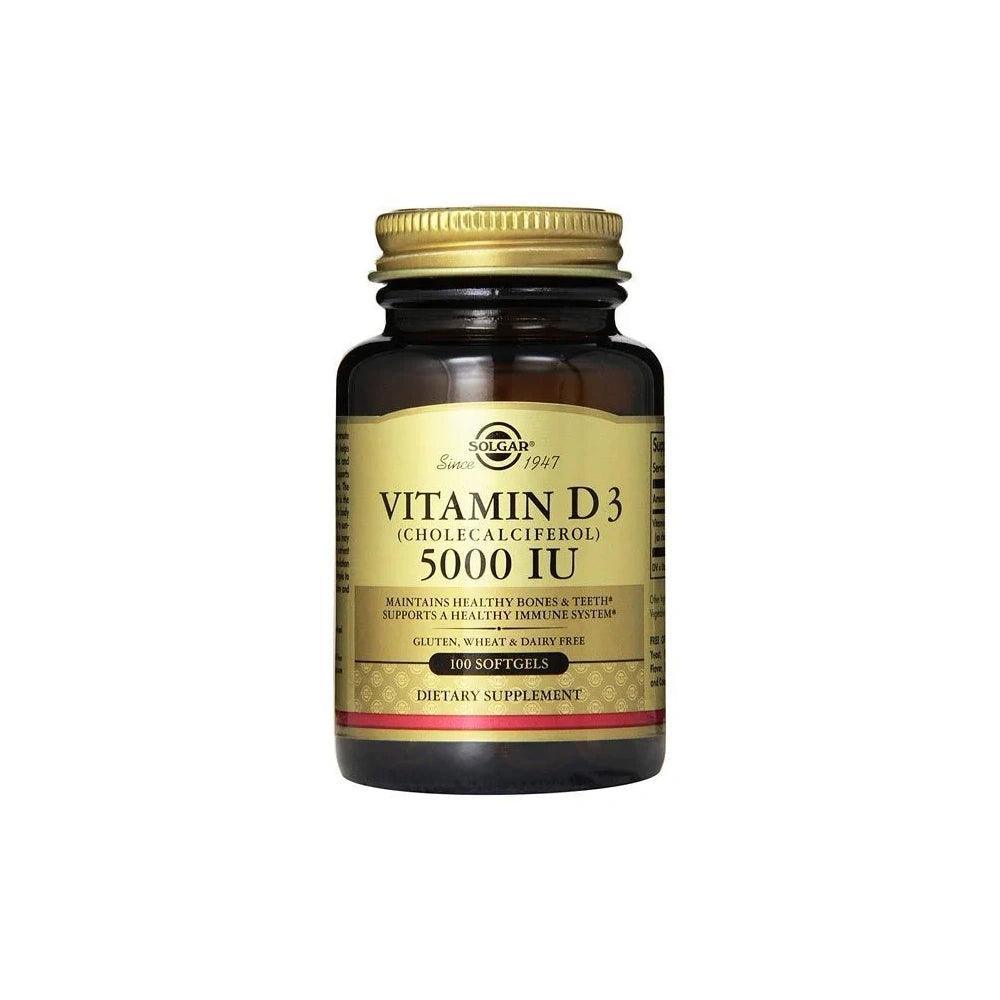 Solgar Vitamin D3 5000 IU 100 Softgels - Wellness Shoppee