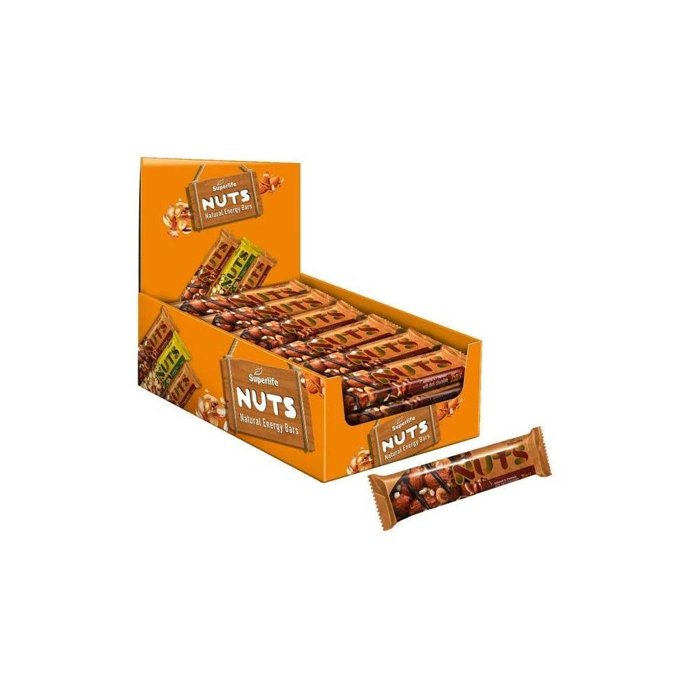 Superlife Nuts Bar Almond & peanut With Dark Chocolate 35g - Box Of 24 Pieces - Wellness Shoppee
