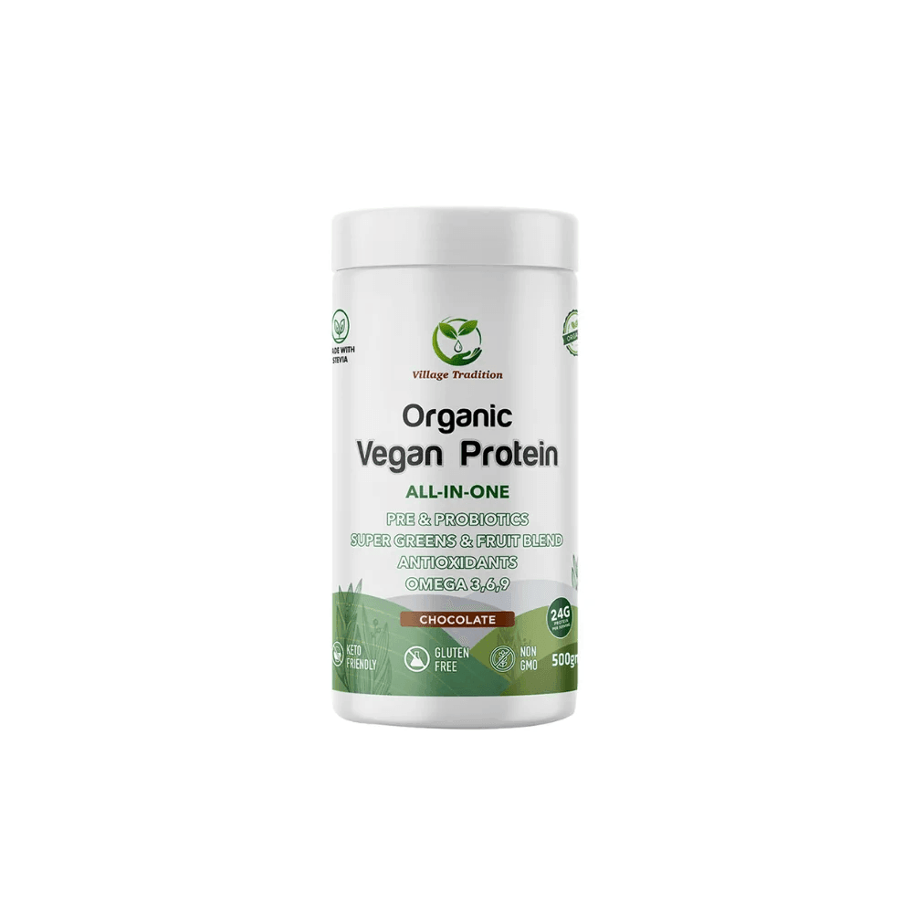 Village Tradition All in One Vegan Protien 500g Chocolate - Wellness Shoppee